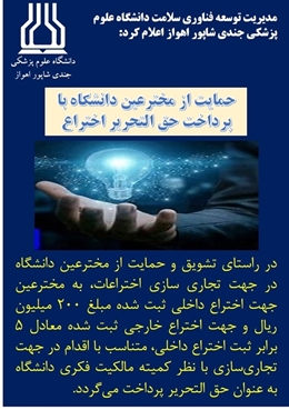 تشویق و حمایت از مخترعین دانشگاه در جهت تجاری سازی اختراعات